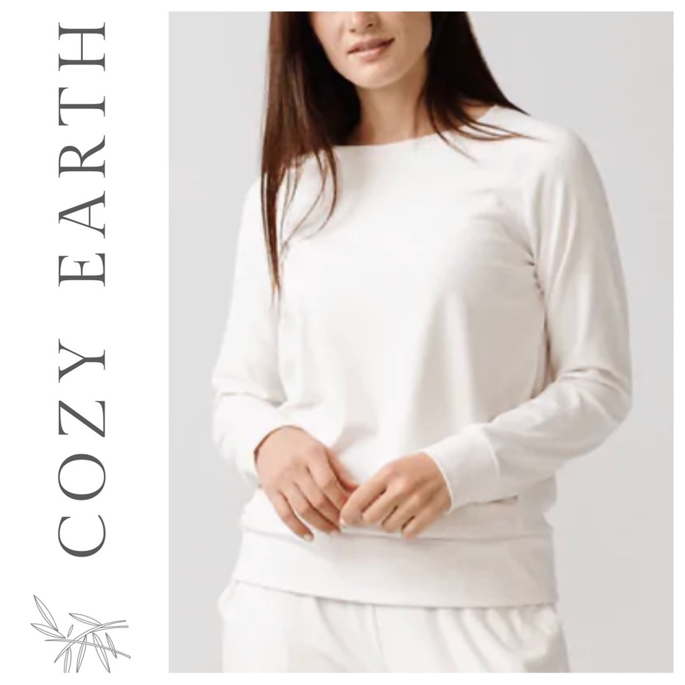 Cozy Earth - Oprah’s Favorite! Luxe Bamboo Sweatshirt Crew NeTop BNWOT - IVORY